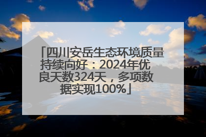 四川安岳生态环境质量持续向好：2024年优良天数324天，多项数据实现100%
