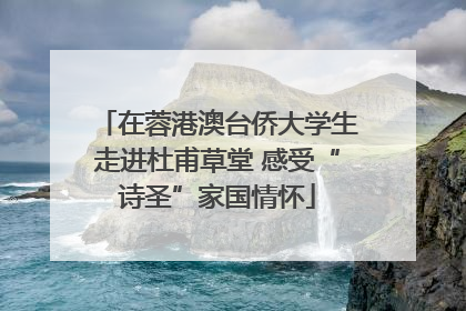 在蓉港澳台侨大学生走进杜甫草堂 感受“诗圣”家国情怀