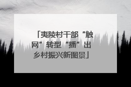 夷陵村干部“触网”转型“播”出乡村振兴新图景