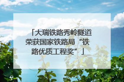 大瑞铁路秀岭隧道荣获国家铁路局“铁路优质工程奖”