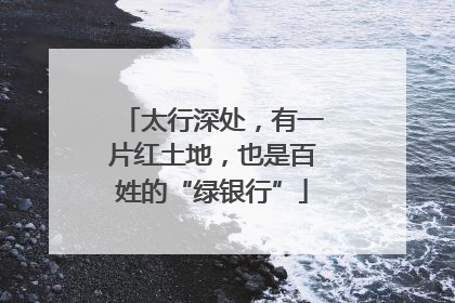 太行深处，有一片红土地，也是百姓的“绿银行”