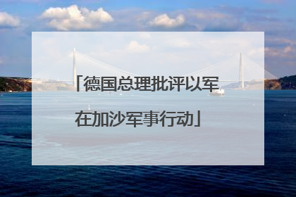 德国总理批评以军在加沙军事行动