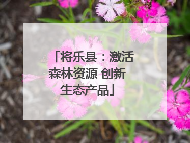 将乐县：激活森林资源 创新生态产品