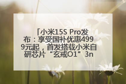 小米15S Pro发布：享受国补优惠4999元起，首发搭载小米自研芯片“玄戒O1”3nm旗舰处理器