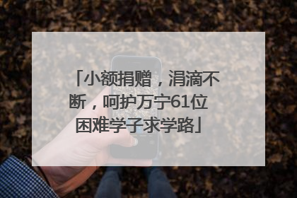 小额捐赠，涓滴不断，呵护万宁61位困难学子求学路