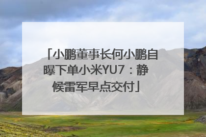 小鹏董事长何小鹏自曝下单小米YU7：静候雷军早点交付