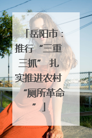 岳阳市：推行“三重三抓” 扎实推进农村“厕所革命”