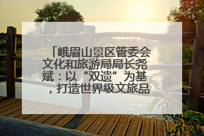 峨眉山景区管委会文化和旅游局局长尧斌：以“双遗”为基，打造世界级文旅品牌与国际典范