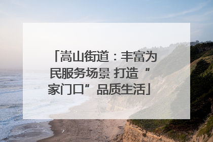 嵩山街道：丰富为民服务场景 打造“家门口”品质生活
