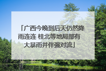 广西今晚到后天仍然降雨连连 桂北等地局部有大暴雨并伴强对流