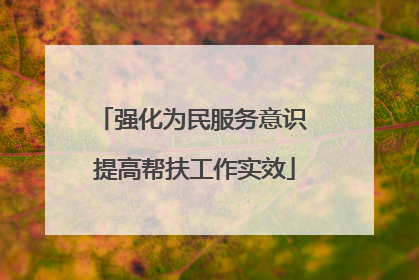 强化为民服务意识 提高帮扶工作实效