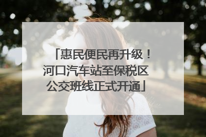 惠民便民再升级！河口汽车站至保税区公交班线正式开通