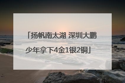 扬帆南太湖 深圳大鹏少年拿下4金1银2铜