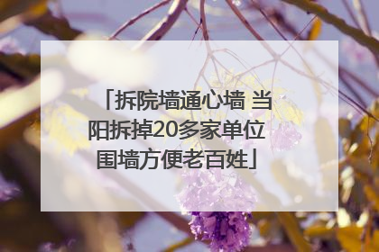 拆院墙通心墙 当阳拆掉20多家单位围墙方便老百姓