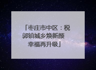 枣庄市中区：税郭镇城乡焕新颜 幸福再升级