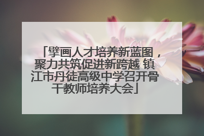 擘画人才培养新蓝图，聚力共筑促进新跨越 镇江市丹徒高级中学召开骨干教师培养大会