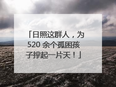 日照这群人，为 520 余个孤困孩子撑起一片天！