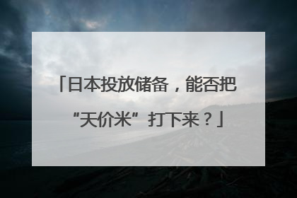 日本投放储备，能否把“天价米”打下来？
