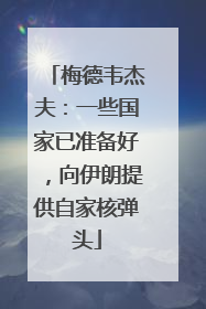 梅德韦杰夫：一些国家已准备好，向伊朗提供自家核弹头