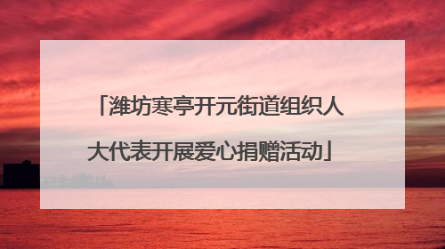 潍坊寒亭开元街道组织人大代表开展爱心捐赠活动