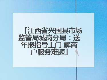 江西省兴国县市场监管局城岗分局：送年报指导上门 解商户服务难题