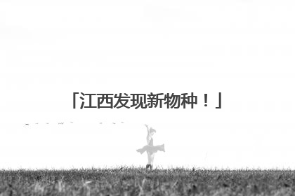 江西发现新物种！