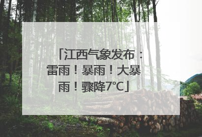 江西气象发布:雷雨!暴雨!大暴雨!骤降7℃