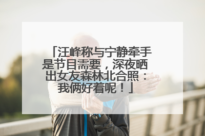 汪峰称与宁静牵手是节目需要，深夜晒出女友森林北合照：我俩好着呢！