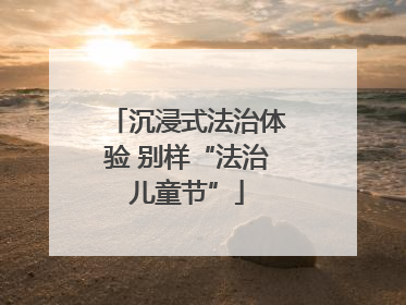沉浸式法治体验 别样“法治儿童节”