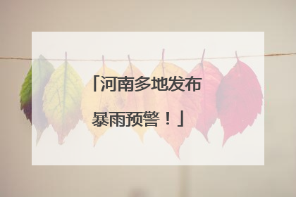 河南多地发布暴雨预警！