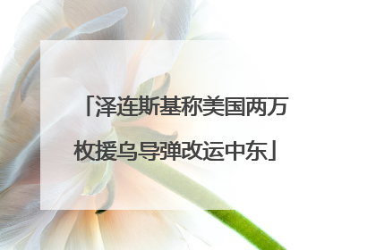 泽连斯基称美国两万枚援乌导弹改运中东
