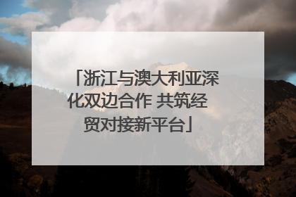 浙江与澳大利亚深化双边合作 共筑经贸对接新平台