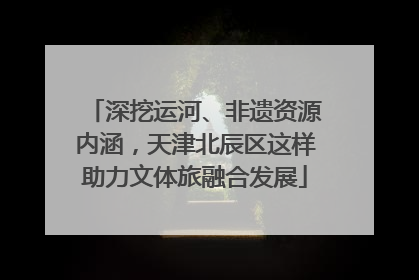 深挖运河、非遗资源内涵，天津北辰区这样助力文体旅融合发展