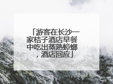 游客在长沙一家桔子酒店早餐中吃出蒸熟蟑螂，酒店回应