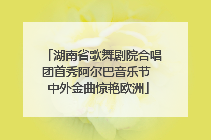 湖南省歌舞剧院合唱团首秀阿尔巴音乐节 中外金曲惊艳欧洲