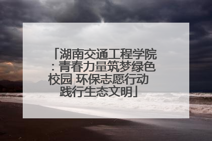 湖南交通工程学院：青春力量筑梦绿色校园 环保志愿行动践行生态文明