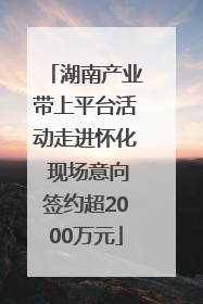 湖南产业带上平台活动走进怀化 现场意向签约超2000万元
