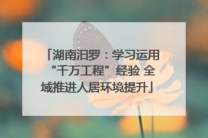 湖南汨罗：学习运用“千万工程”经验 全域推进人居环境提升