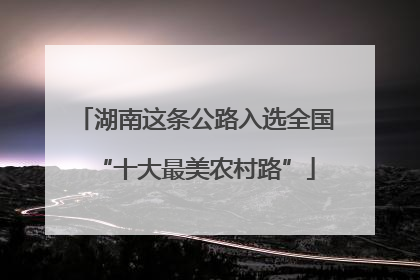 湖南这条公路入选全国“十大最美农村路”