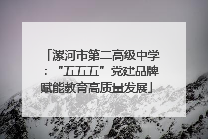 漯河市第二高级中学：“五五五”党建品牌赋能教育高质量发展