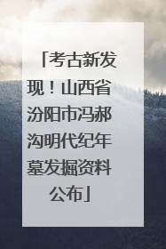 考古新发现！山西省汾阳市冯郝沟明代纪年墓发掘资料公布
