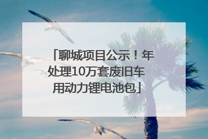 聊城项目公示！年处理10万套废旧车用动力锂电池包