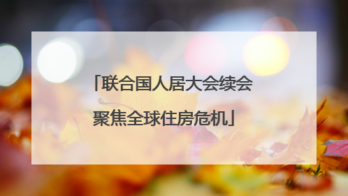 联合国人居大会续会聚焦全球住房危机