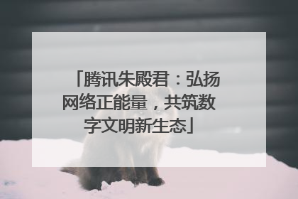 腾讯朱殿君：弘扬网络正能量，共筑数字文明新生态