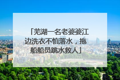 芜湖一名老婆婆江边洗衣不慎落水，拖船船员跳水救人