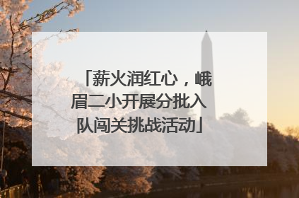 薪火润红心，峨眉二小开展分批入队闯关挑战活动
