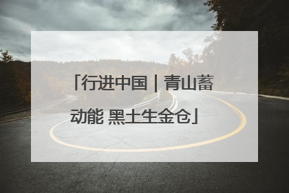 行进中国｜青山蓄动能 黑土生金仓