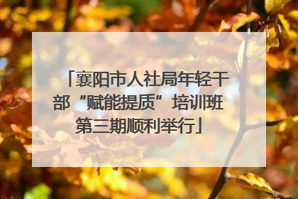 襄阳市人社局年轻干部“赋能提质”培训班第三期顺利举行