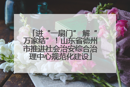 进“一扇门” 解“万家结”！山东省德州市推进社会治安综合治理中心规范化建设