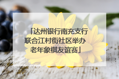 达州银行南充支行联合江村街社区举办老年象棋友谊赛